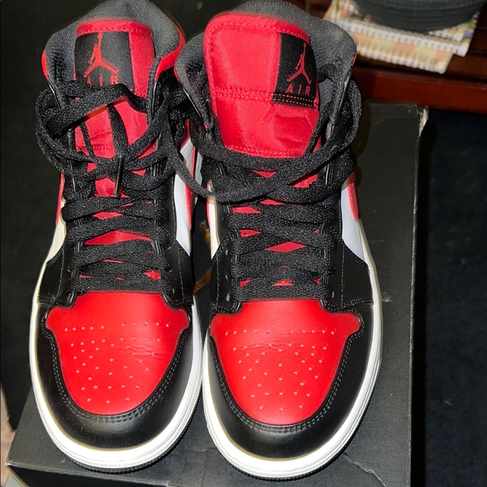 Jordan 1 Red and Black High-Top Sneakers